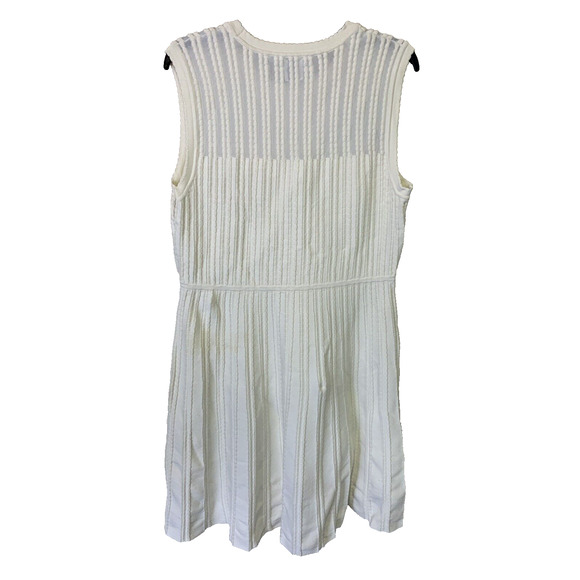 Anne Klein Dress Womens XL Ex-Large Sleeveless Cream Crochet Knit Summer Dress - Picture 2 of 12